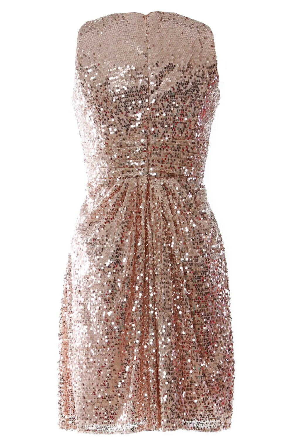 MACloth Women O Neck Short Sequin Bridesmaid Dresses