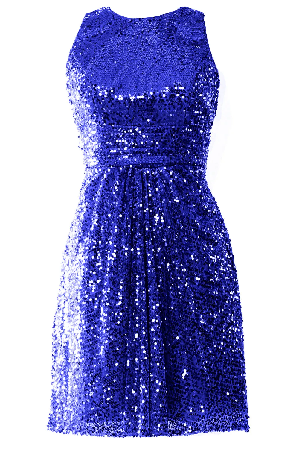 MACloth Women O Neck Short Sequin Bridesmaid Dresses