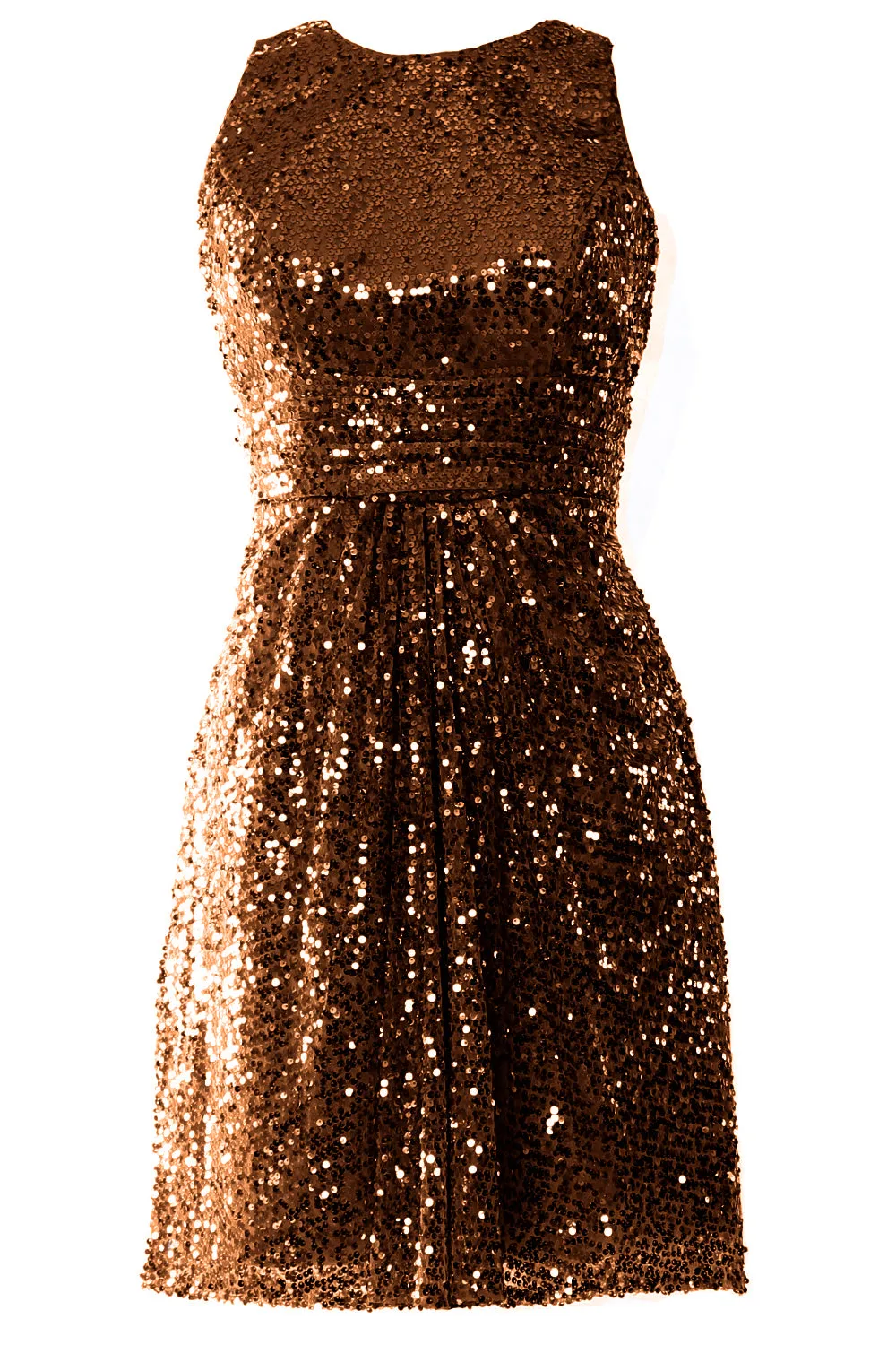 MACloth Women O Neck Short Sequin Bridesmaid Dresses