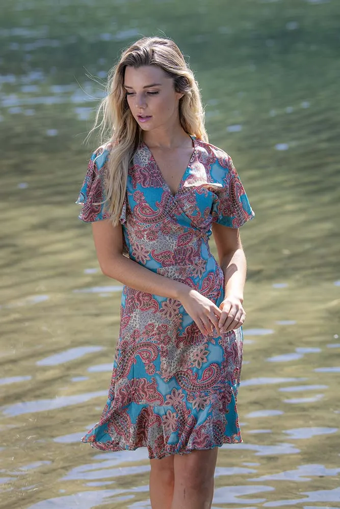 Mahala short wrap Dress - Blush