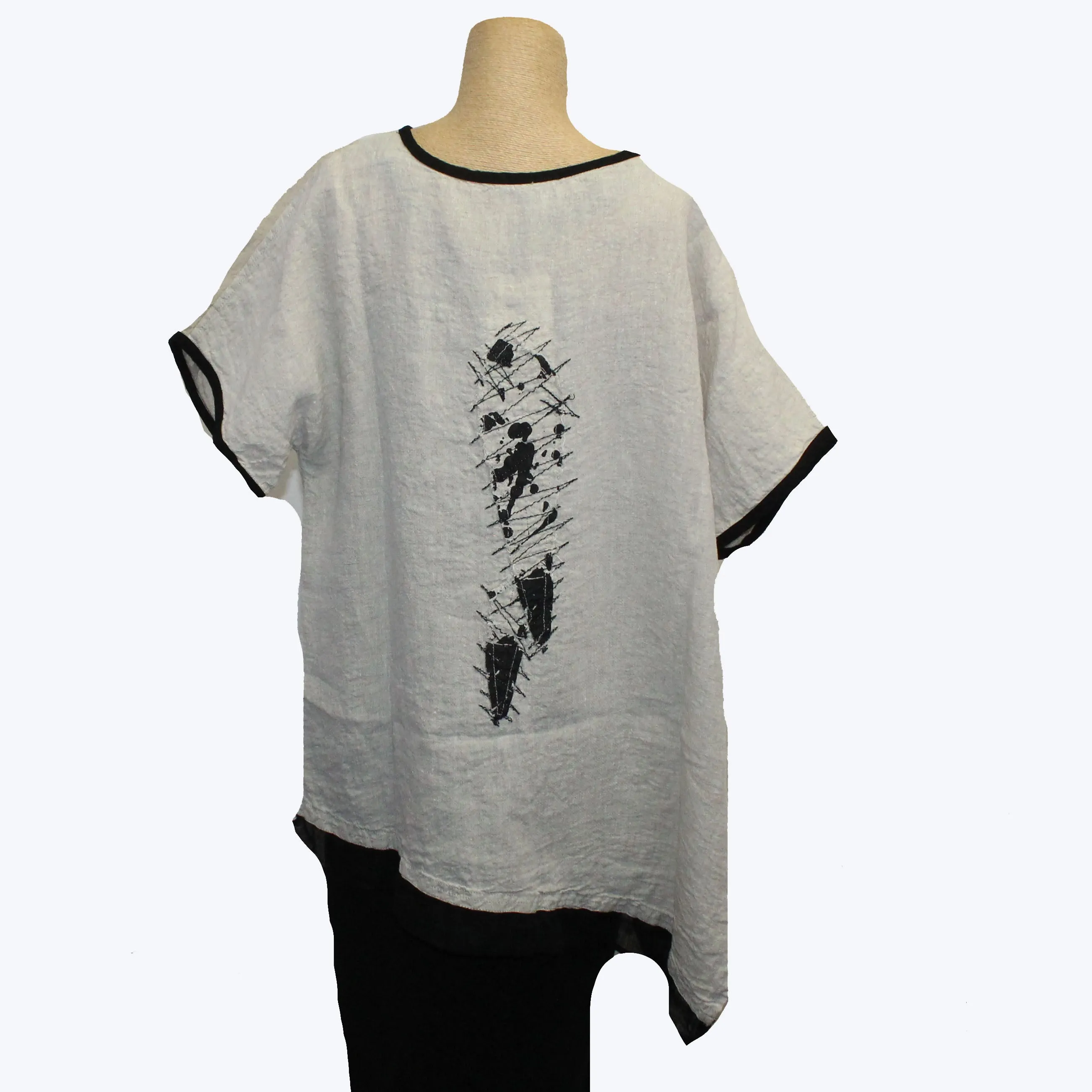 Mara Gibbucci Tunic, Natural/Black Print XL