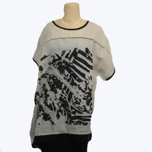 Mara Gibbucci Tunic, Natural/Black Print XL