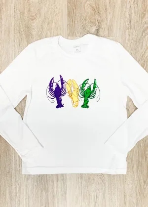 Mardi Gras Kids Crawfish Long Sleeve Dri-Fit Shirt