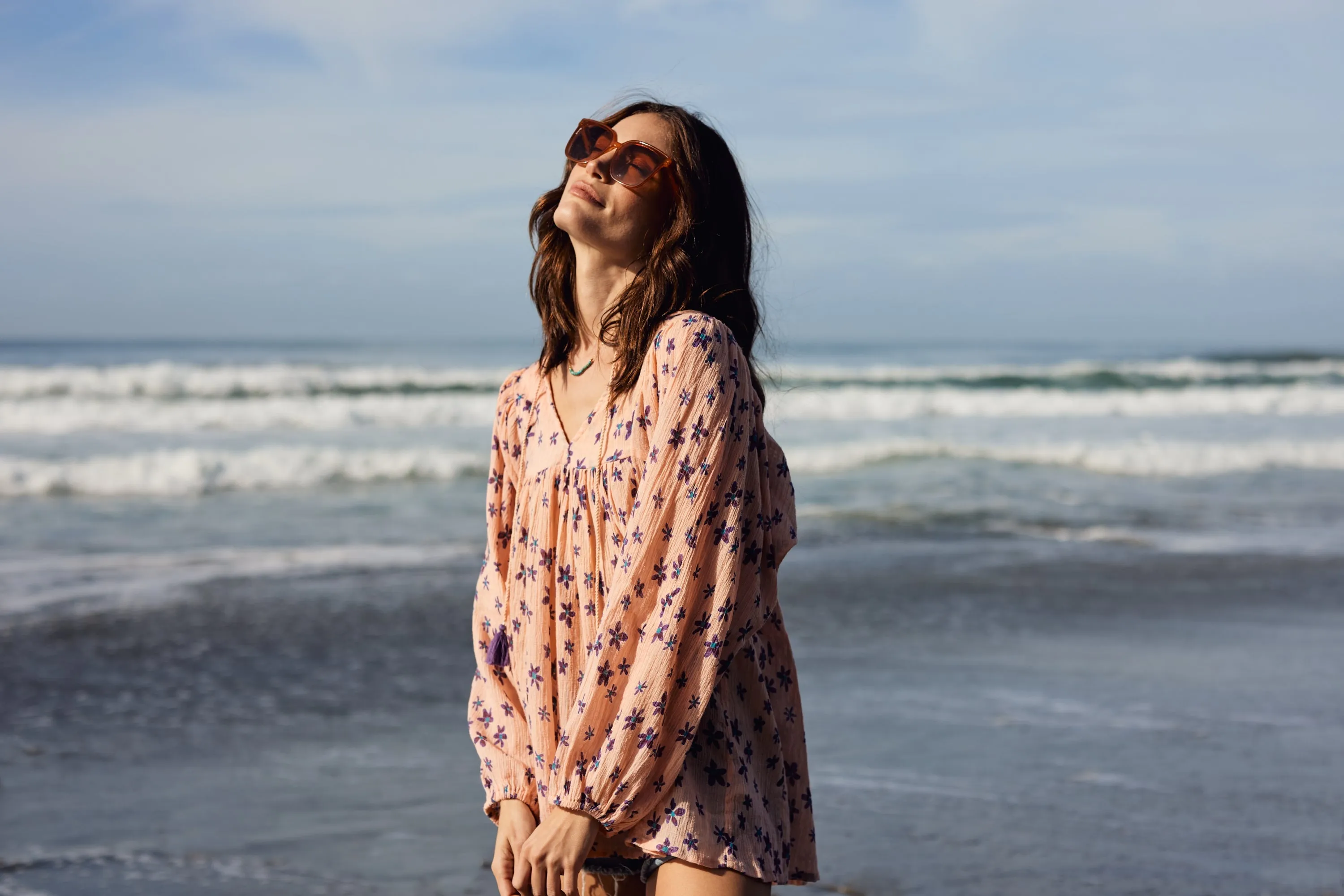 Marisa Printed Blouse Coral