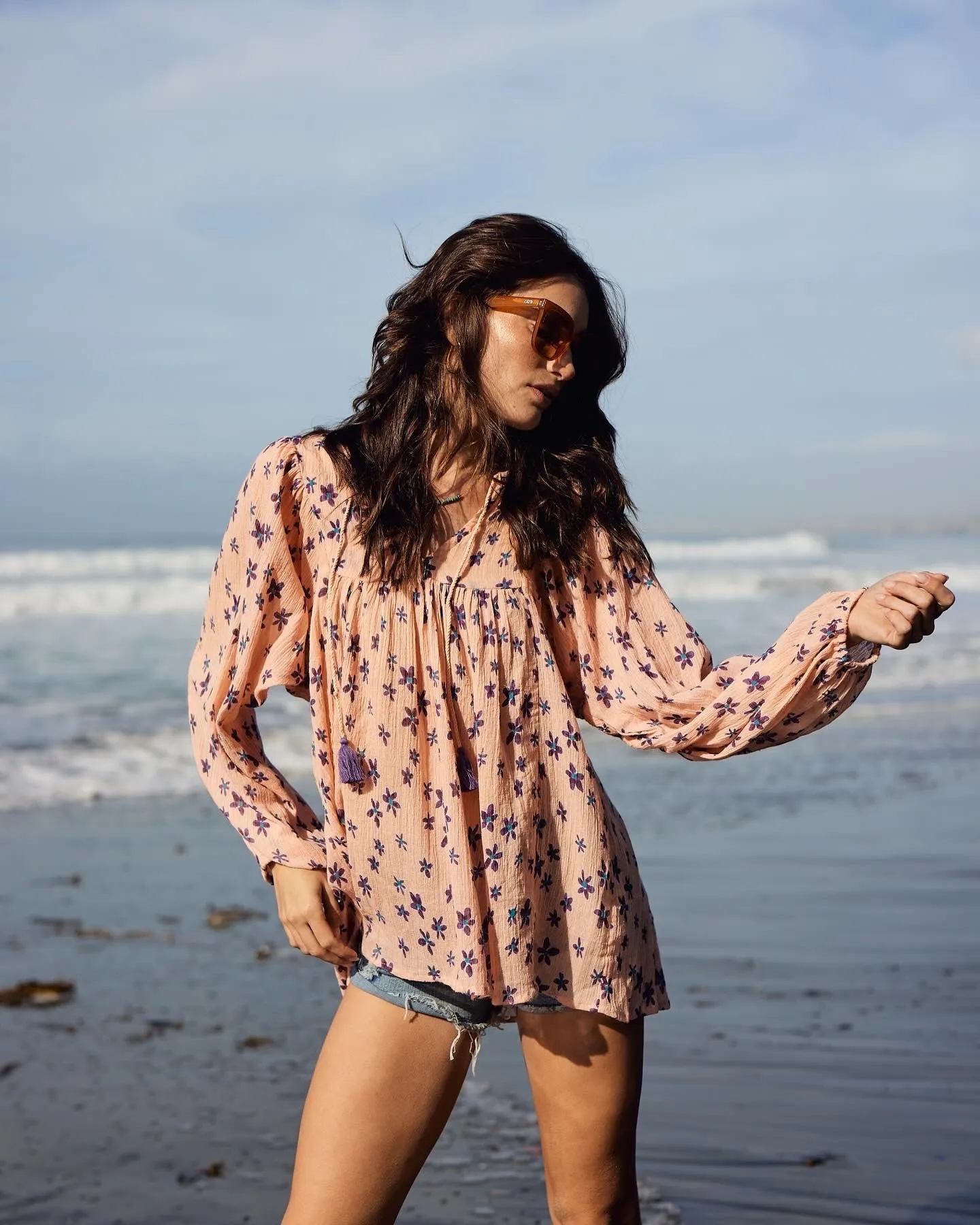 Marisa Printed Blouse Coral