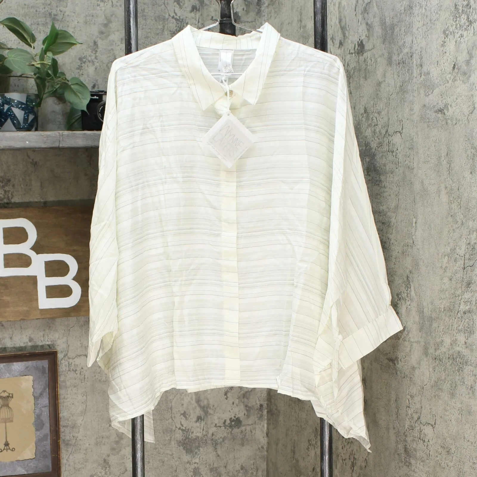 MarlaWynne WynneLayers Women's Plus Size Sheer Gauzy Unstructured Shirt
