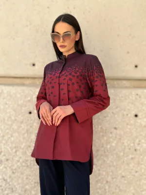 Maroon and Mauve Geo Print Tunic