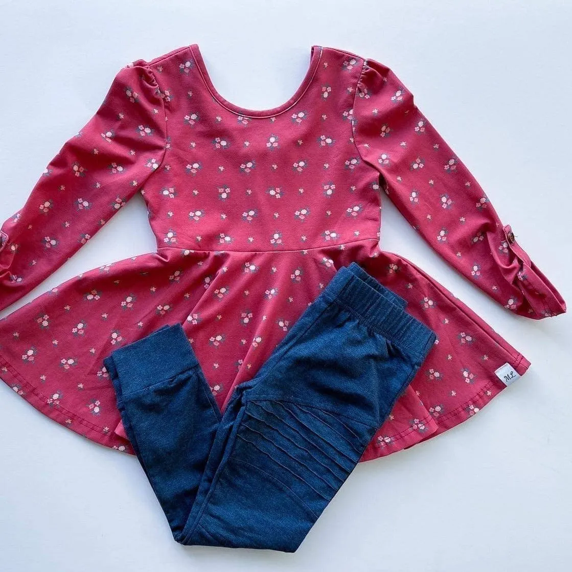 Maroon Floral Tunic/Hoodie size 4 and hoodie size 8