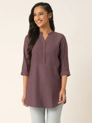 Mauve Comfort Fit Rayon Tunics for Women Online in India Hip Length Straight - Zola