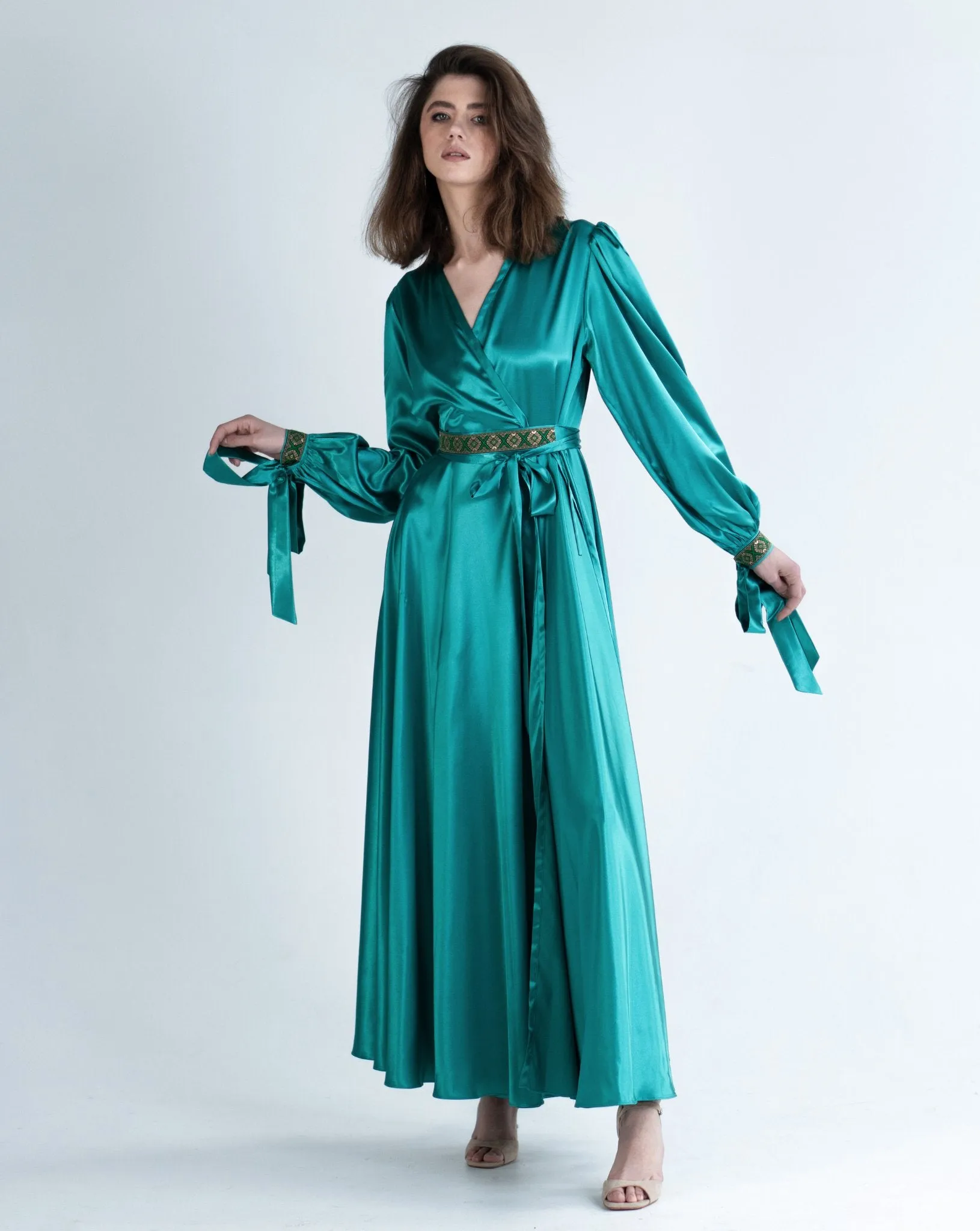 Maxi Wrap Dress Long Sleeve