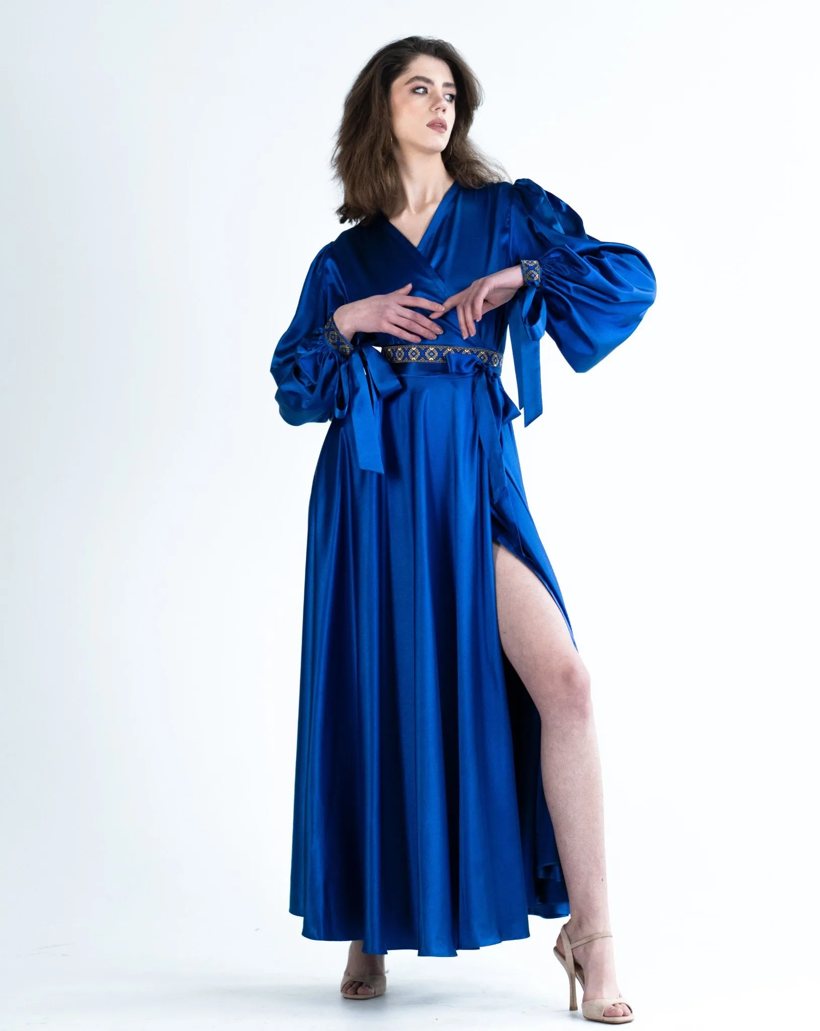 Maxi Wrap Dress Long Sleeve