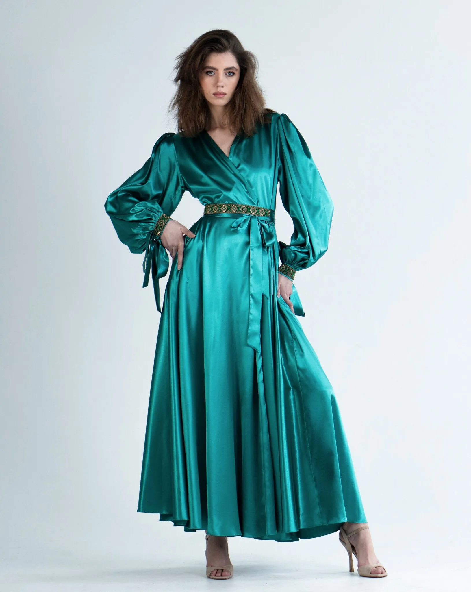 Maxi Wrap Dress Long Sleeve