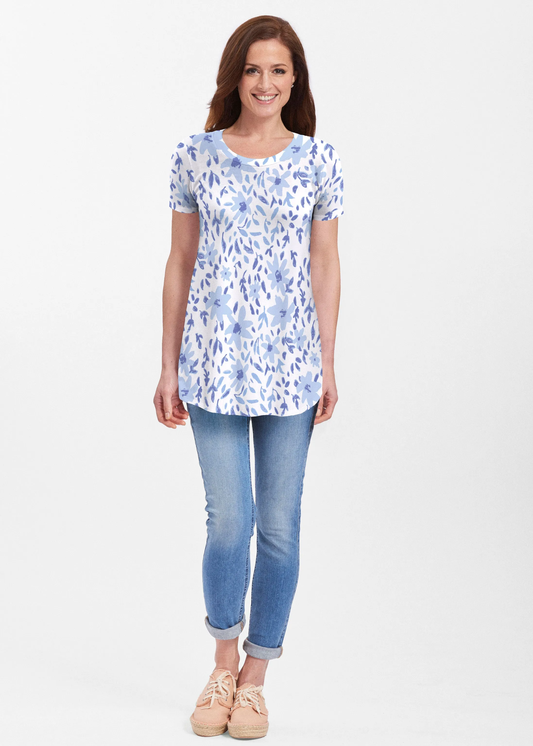 May Flowers (8027) ~ Short Sleeve Butterknit tunic