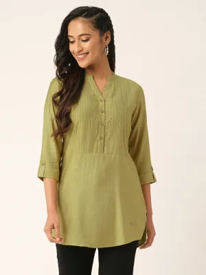 Mehandi Comfort Fit Rayon Tunics for Women Online India Hip Length Straight - Zola
