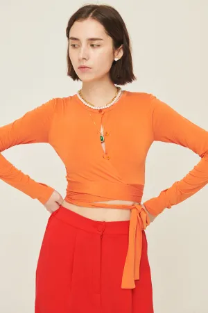 Mely Buttoned Wrap Top