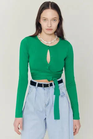 Mely Buttoned Wrap Top