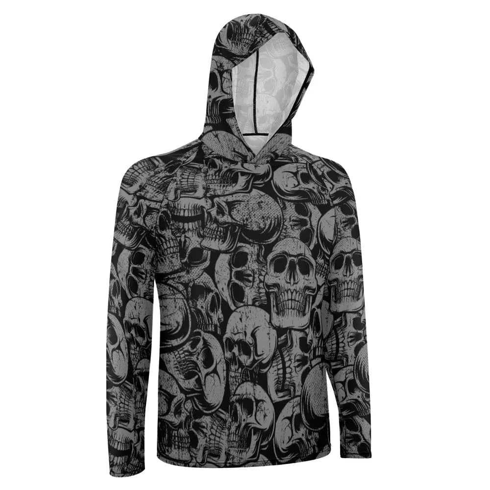 Men's Black Skulls Hoodie Long Sleeve