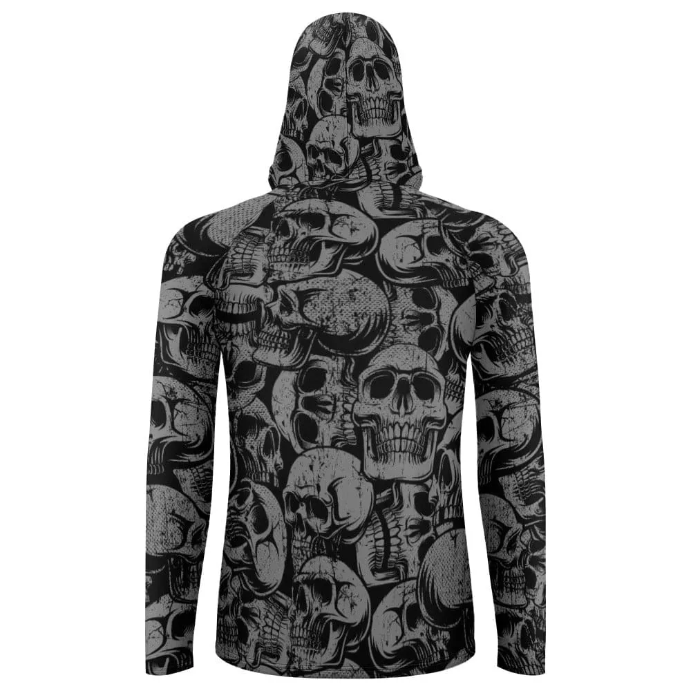 Men's Black Skulls Hoodie Long Sleeve