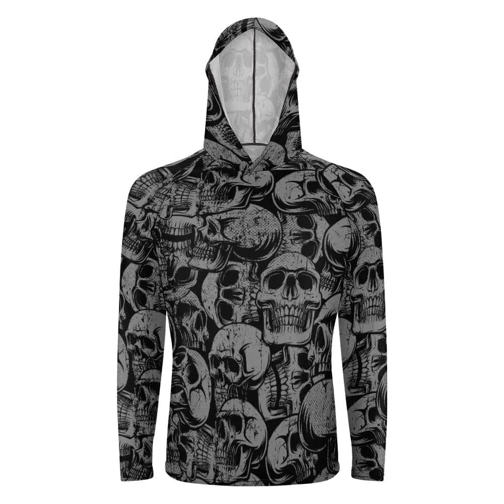 Men's Black Skulls Hoodie Long Sleeve