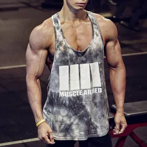 Men's Casual Fashion Printed Sleeveless T-shirt