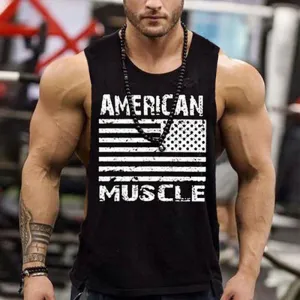 Men's Casual Fashion Printed Sleeveless T-shirt