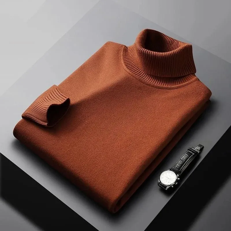 Men’s Elegant Long Sleeve Turtleneck Sweater for Winter
