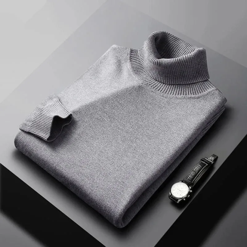 Men’s Elegant Long Sleeve Turtleneck Sweater for Winter