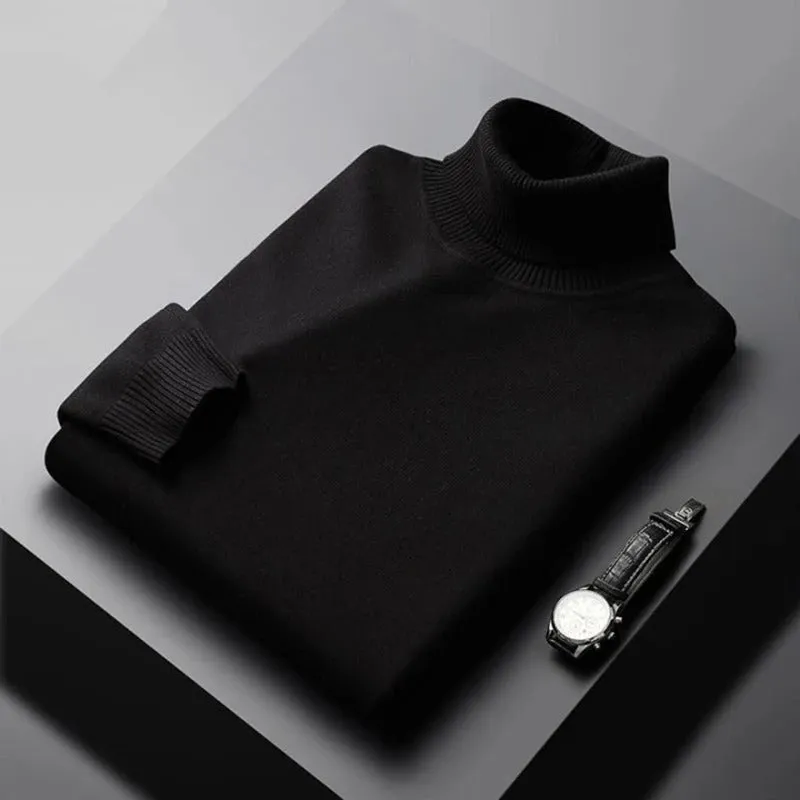 Men’s Elegant Long Sleeve Turtleneck Sweater for Winter