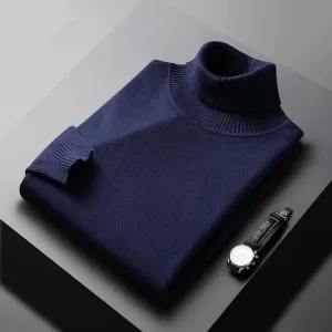 Men’s Elegant Long Sleeve Turtleneck Sweater for Winter