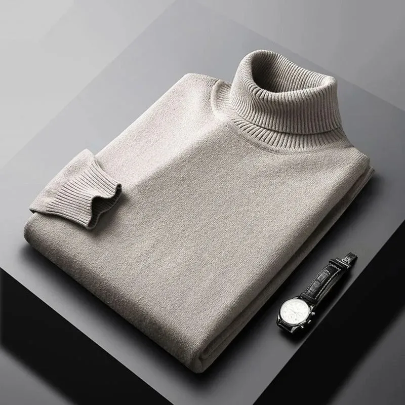 Men’s Elegant Long Sleeve Turtleneck Sweater for Winter
