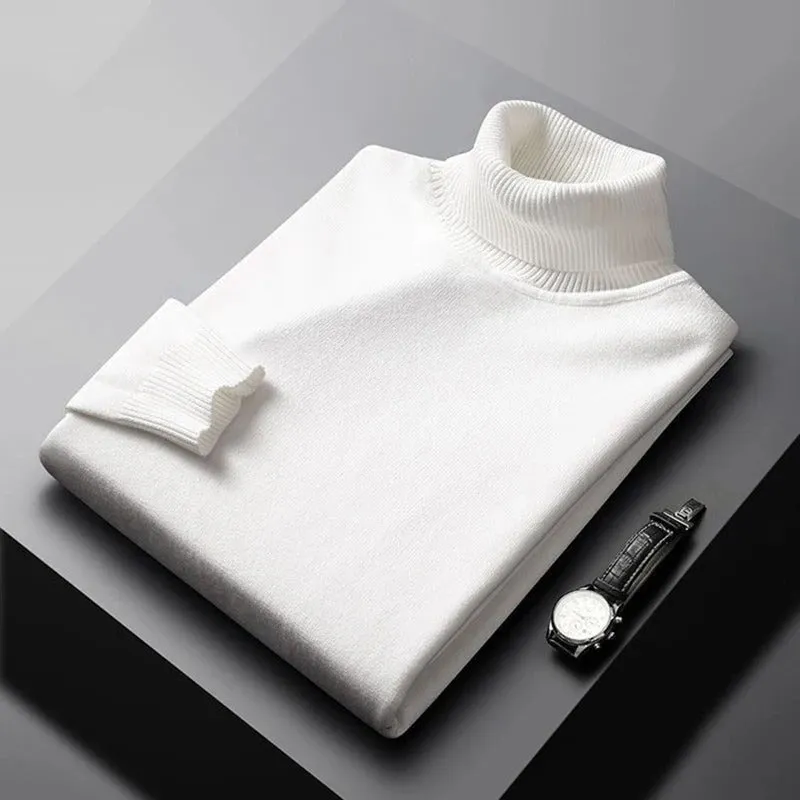 Men’s Elegant Long Sleeve Turtleneck Sweater for Winter