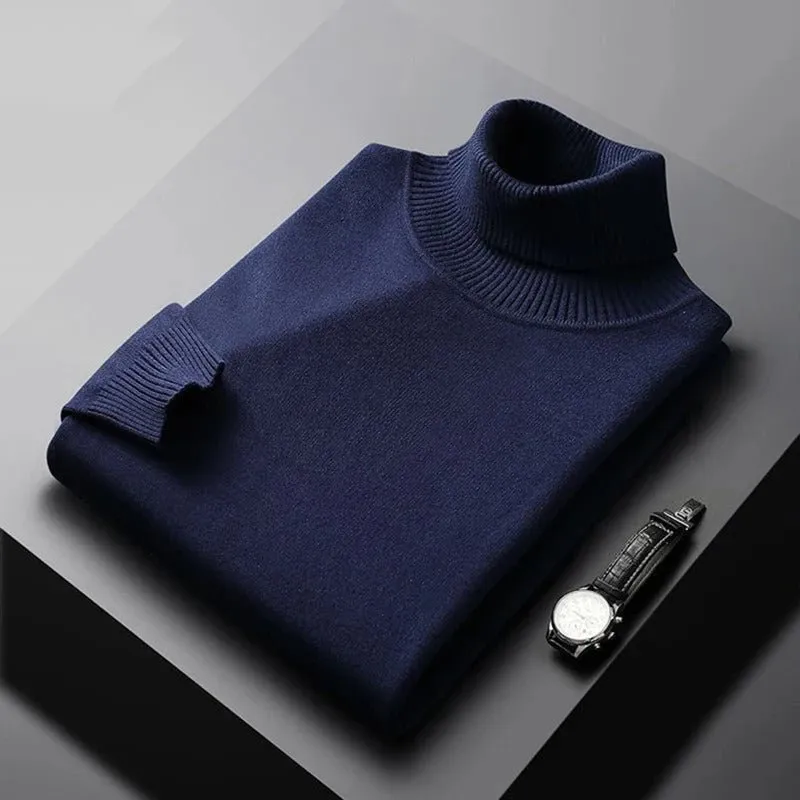 Men’s Elegant Long Sleeve Turtleneck Sweater for Winter