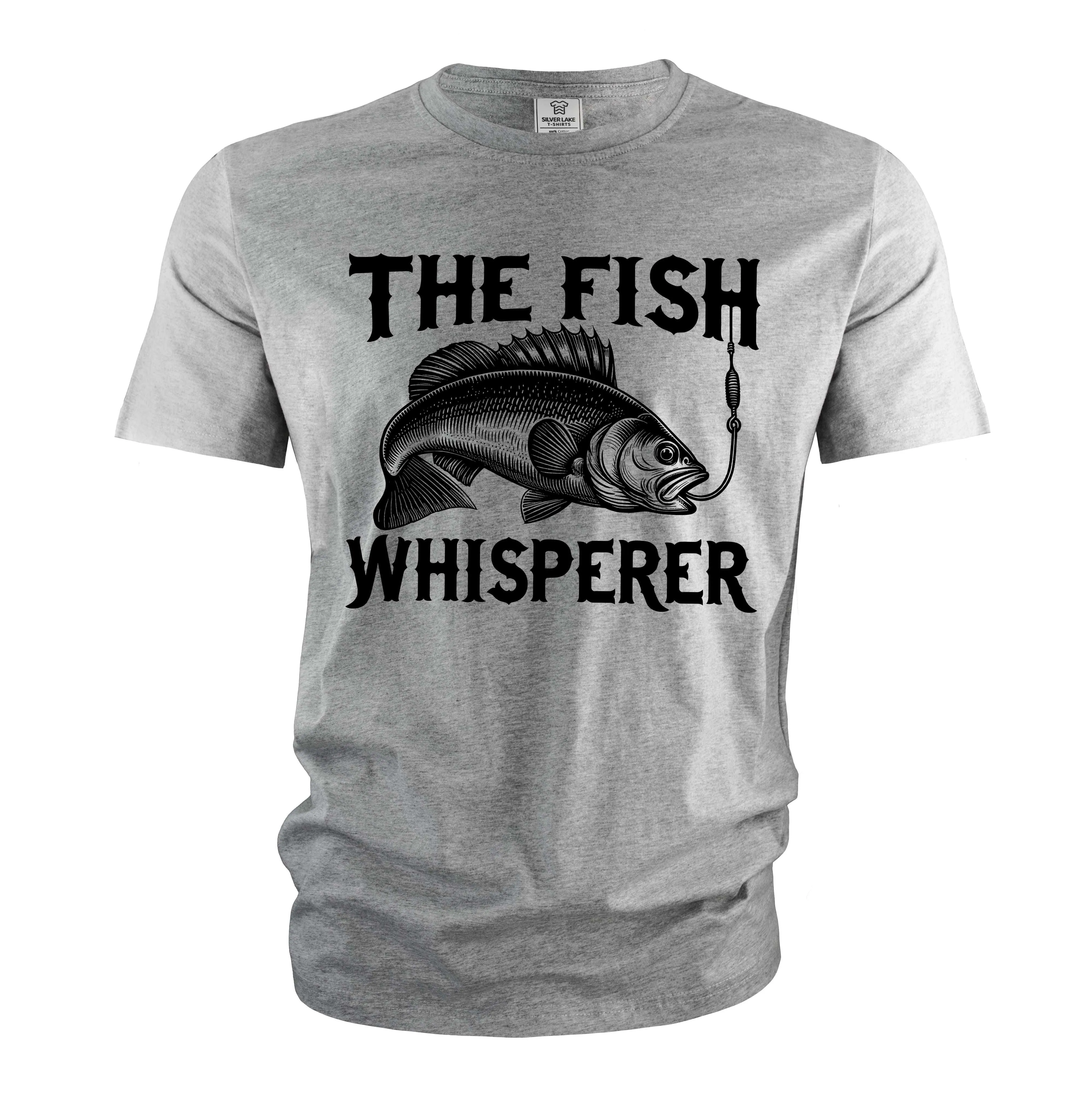 Men's Fishing T-shirt Funny Fishing whisperer Grandpa dad Husband Father's day outdoors tee