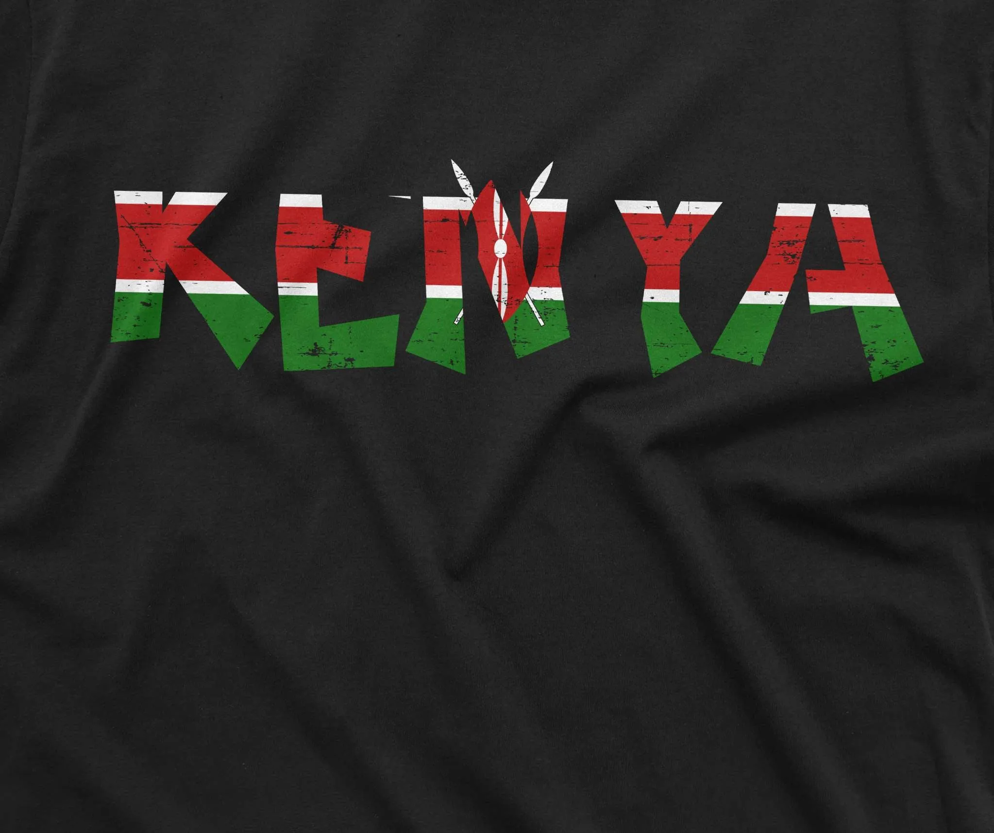 Men's Kenya T-shirt Jamhuri ya Kenya Kenyan Flag coat of arms country nation independence day tee