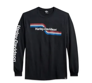 Men's LS Stripes Tank Tee - Black