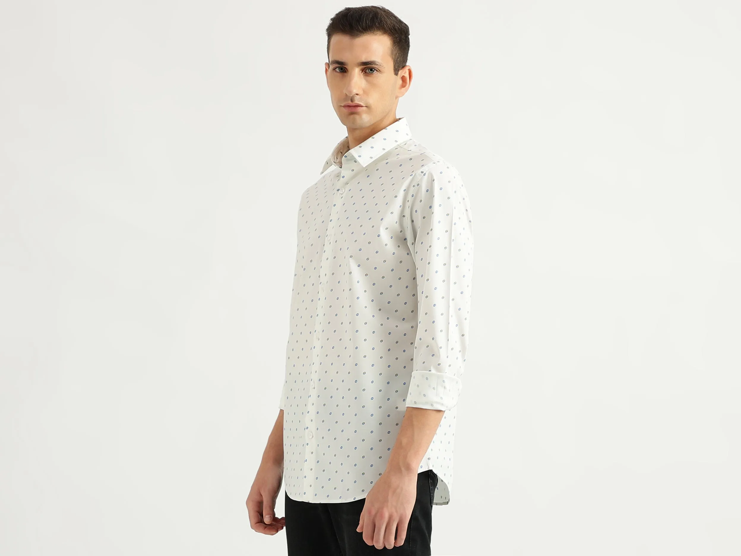 Men's Slim Fit Spread Collar Printed Shirts