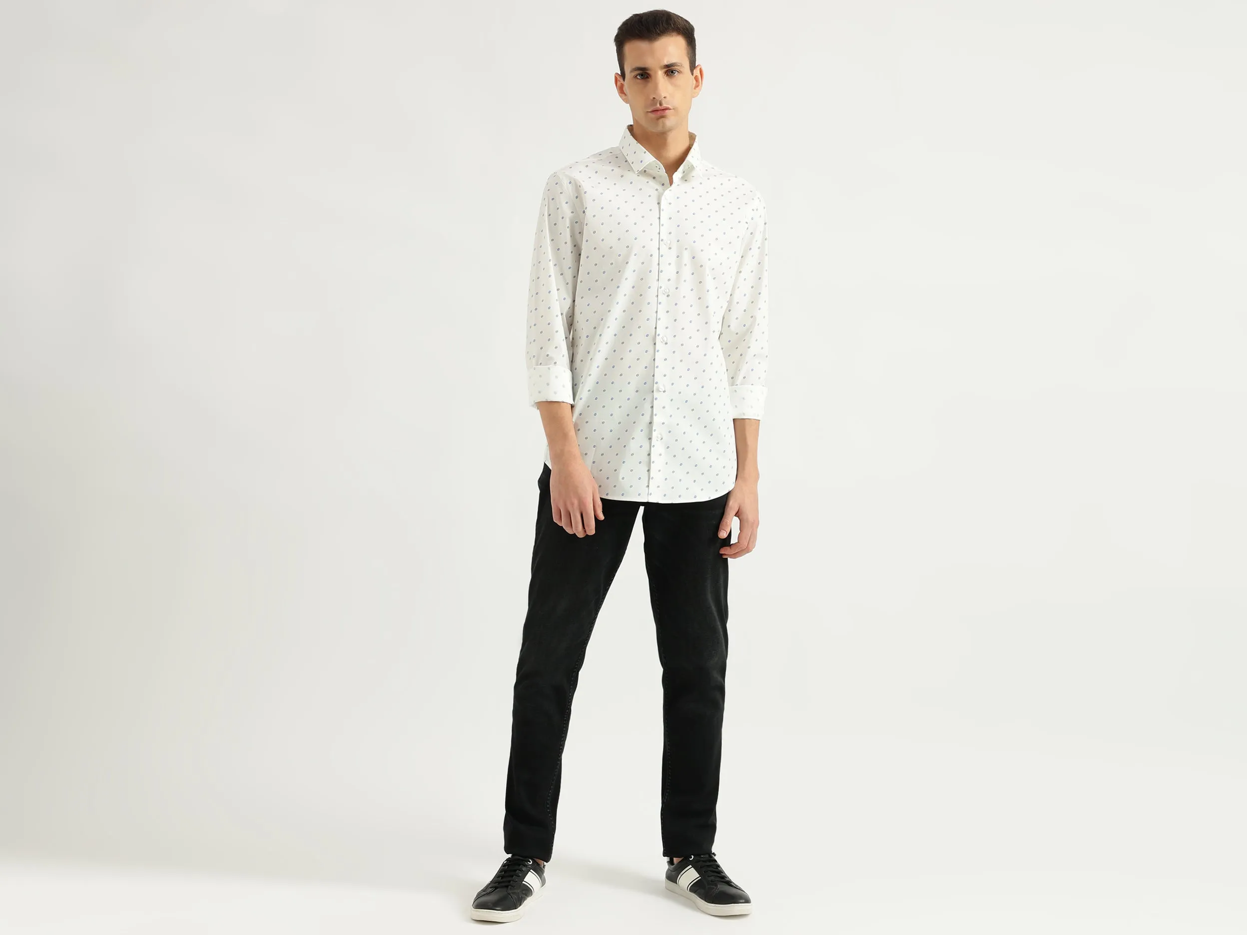 Men's Slim Fit Spread Collar Printed Shirts