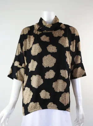 Merric Print Turtle Collar Blouse