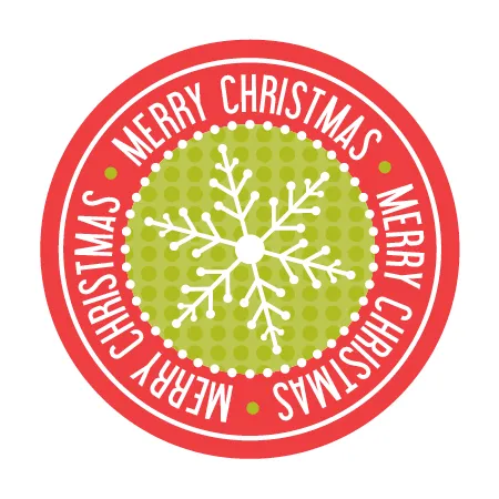 Merry Christmas Sticker - Snowflake