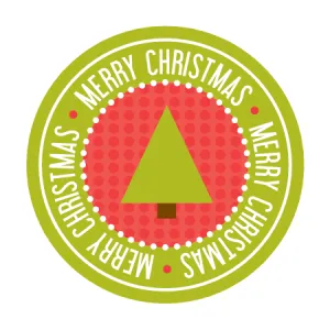 Merry Christmas Sticker - Tree