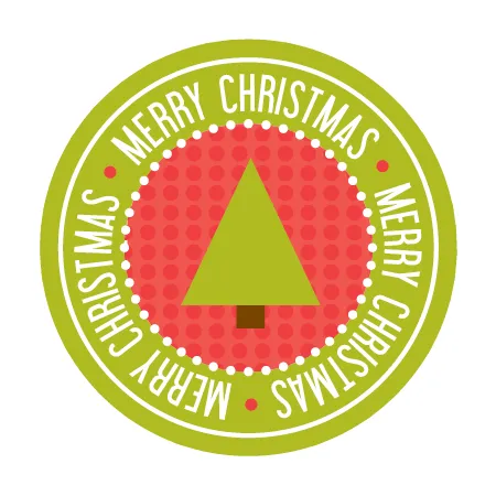 Merry Christmas Sticker - Tree