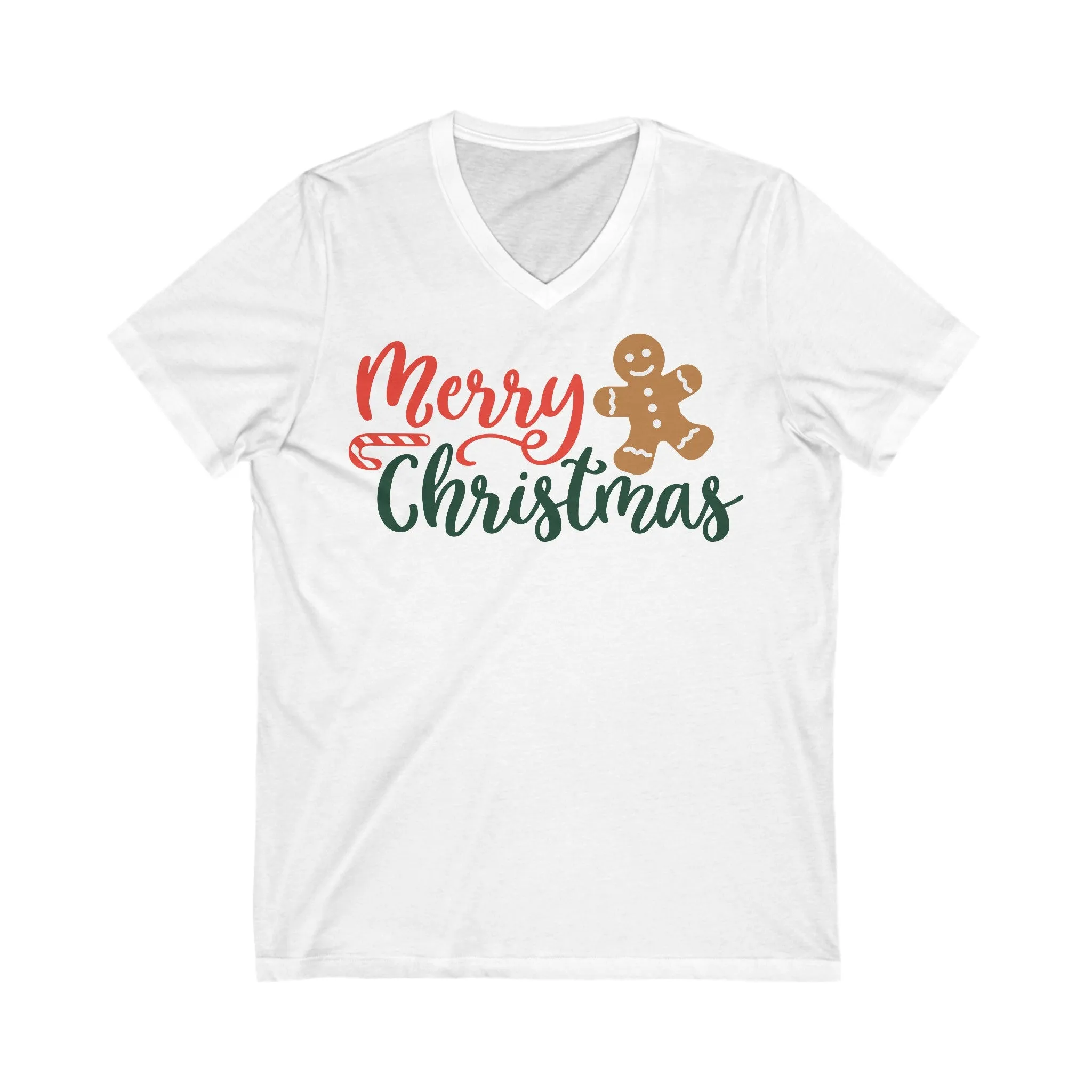 Merry - Unisex Jersey Short Sleeve V-Neck T-Shirts - Christmas
