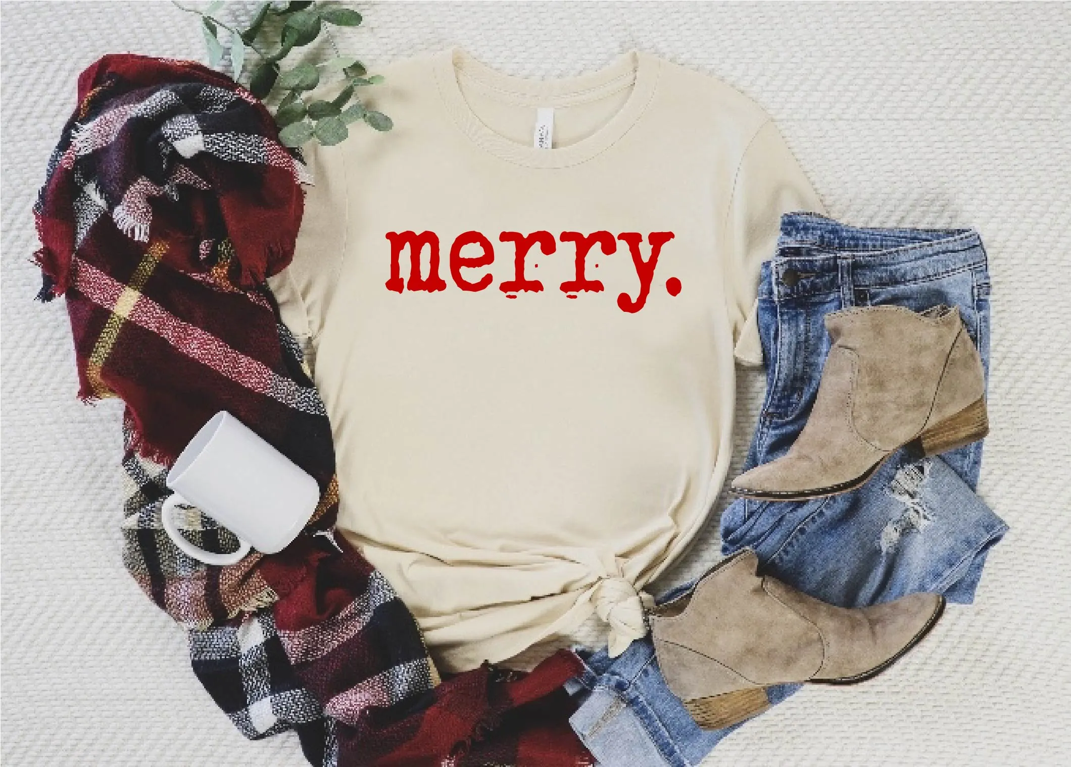 Merry Vintage Christmas Shirt | Unisex Crew