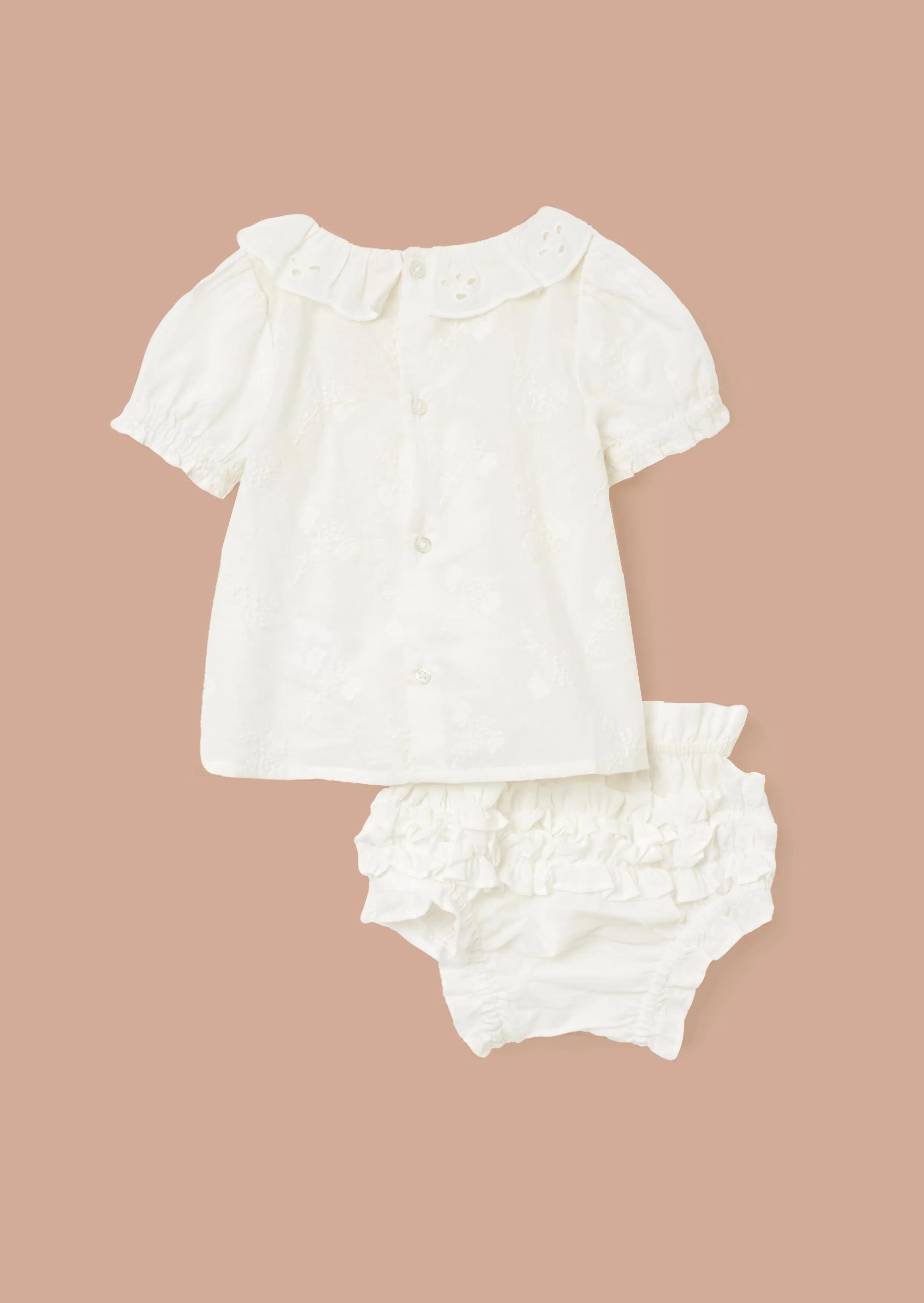 Mia Ivory Embroidered Tunic And Bloomer