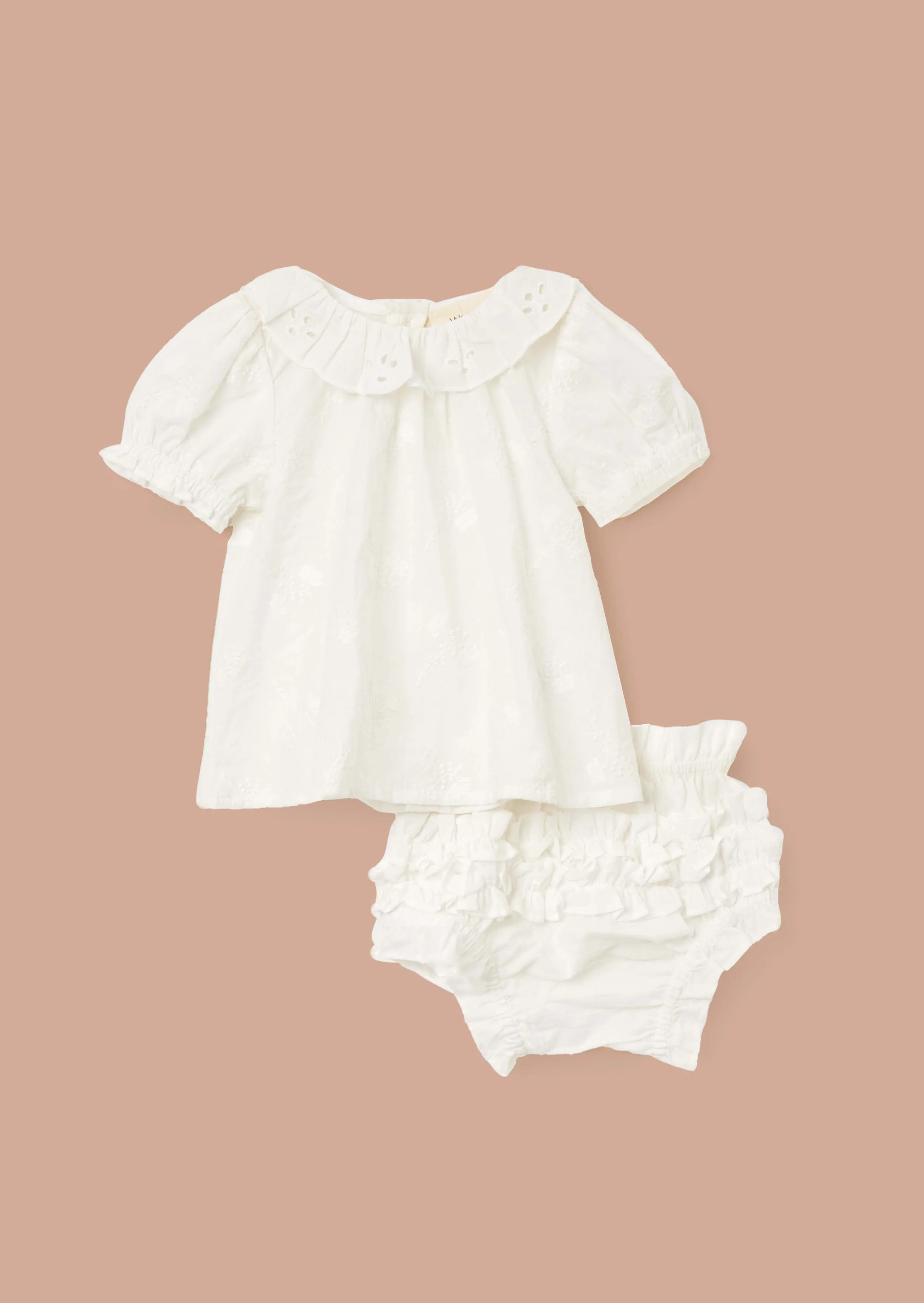 Mia Ivory Embroidered Tunic And Bloomer