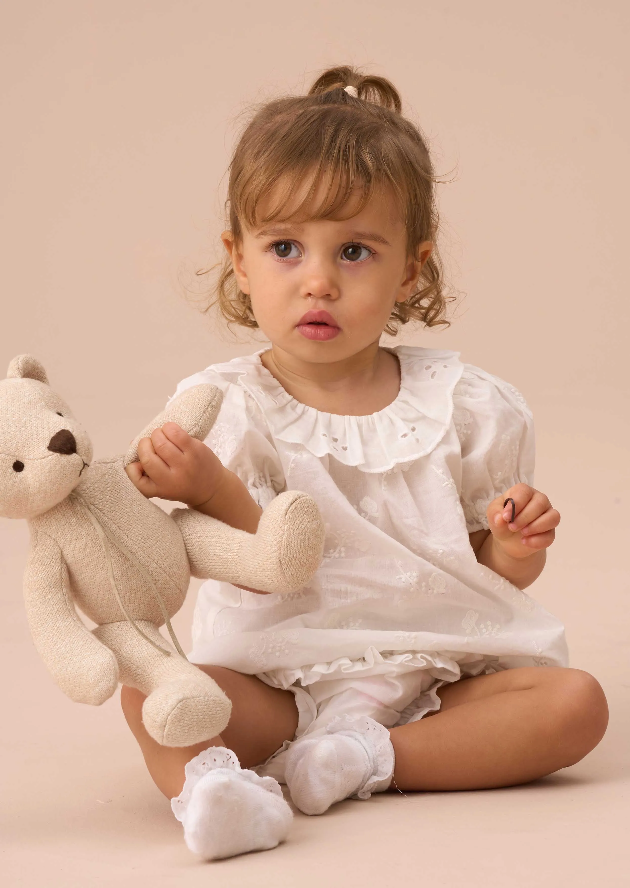 Mia Ivory Embroidered Tunic And Bloomer