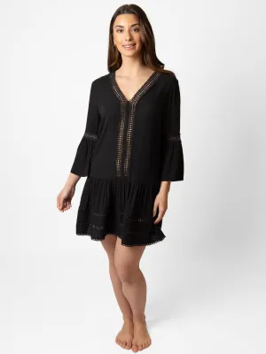 Miami Luxe Drop Waist Tunic In Black