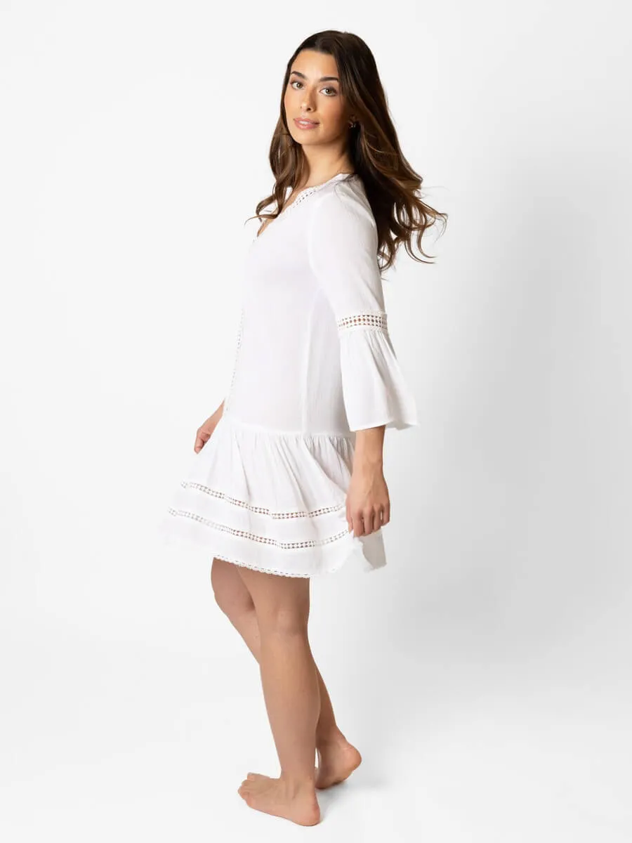 Miami Luxe Drop Waist Tunic In White