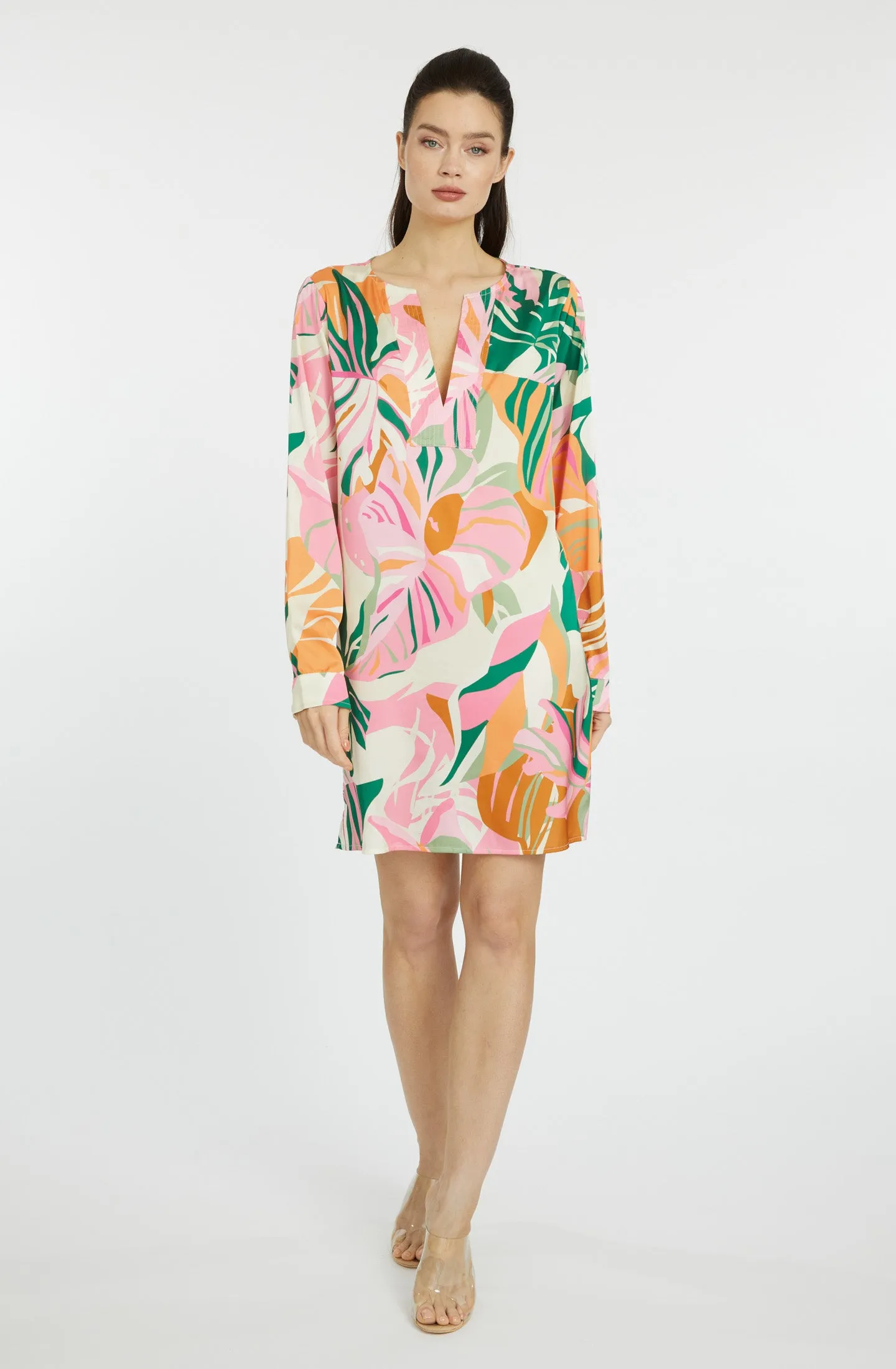 Miami Vibes short tunic with long Sleeve