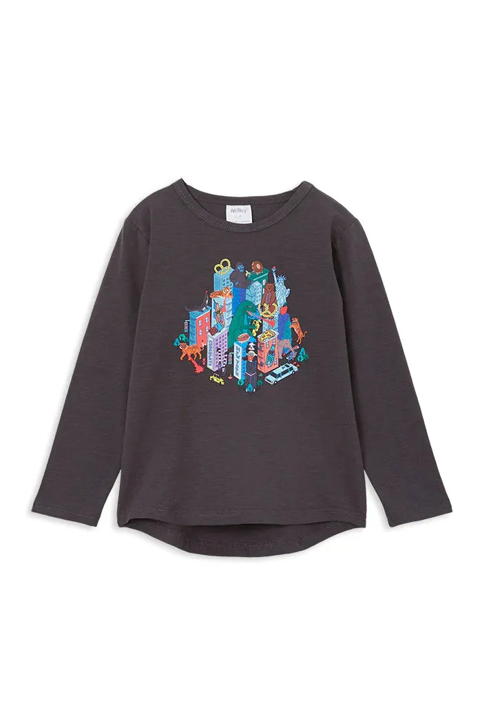Milky | New York Long Sleeve Tee | Size 8-12